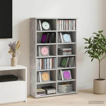 vidaXL Ντουλάπα CD Γκρι Σκυροδέματος 60x17x92cm