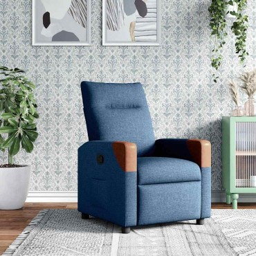 vidaXL Πολυθρόνα Ανακλινόμενη Μπλε Υφασμάτινη 50x54cm 1 τεμ.