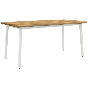 vidaXL Τραπέζι Φαγητού με Ζωντανό Χείλος 160x70x75cm Λευκό 1 τεμ.