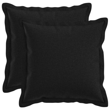 vidaXL Κάλυμμα Μαξιλαριού 2 pcs HOUTEN Μαύρο 40 x 40 cm Ψεύτικο Λινό