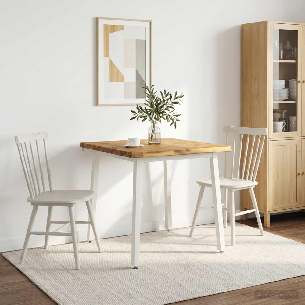 vidaXL 60x55x75cm Στερεό Ξύλο Ακακίας Λευκό Ορθογώνιος