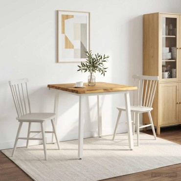 vidaXL 60x55x75cm Στερεό Ξύλο Ακακίας Λευκό Ορθογώνιος