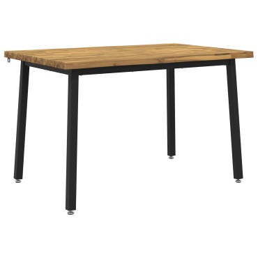 vidaXL 110x55x75cm Στερεό Ξύλο Ακακίας Λευκό και Μαύρο Ορθογώνιος