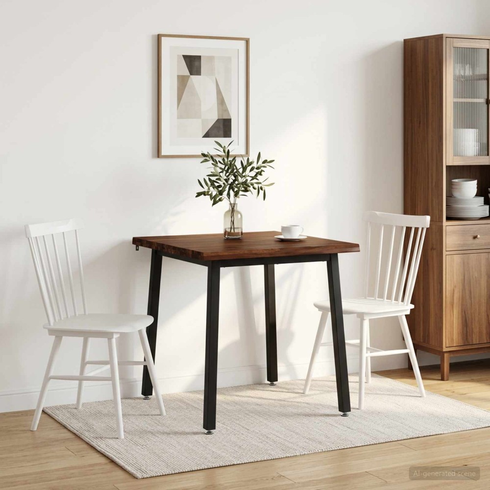 vidaXL 70x70x75cm Στερεό Ξύλο Ακακίας Σκούρο Καφέ και Μαύρο