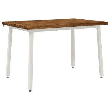 vidaXL 120x70x75cm Στερεό Ξύλο Ακακίας Φυσικό και Λευκό