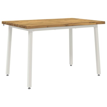 vidaXL 120x70x75cm Στερεό Ξύλο Ακακίας Λευκό Ορθογώνιος