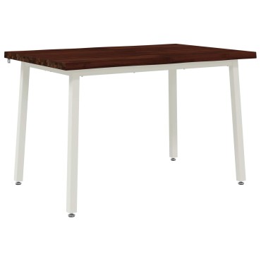 vidaXL 120x80x75cm Στερεό Ξύλο Ακακίας Σκούρο Καφέ και Λευκό