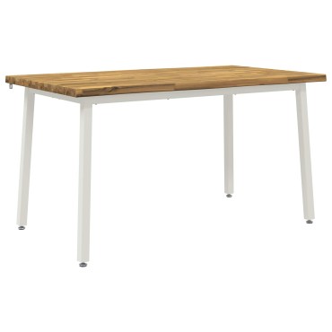 vidaXL 140x80x75cm Στερεό Ξύλο Ακακίας Λευκό Ορθογώνιος