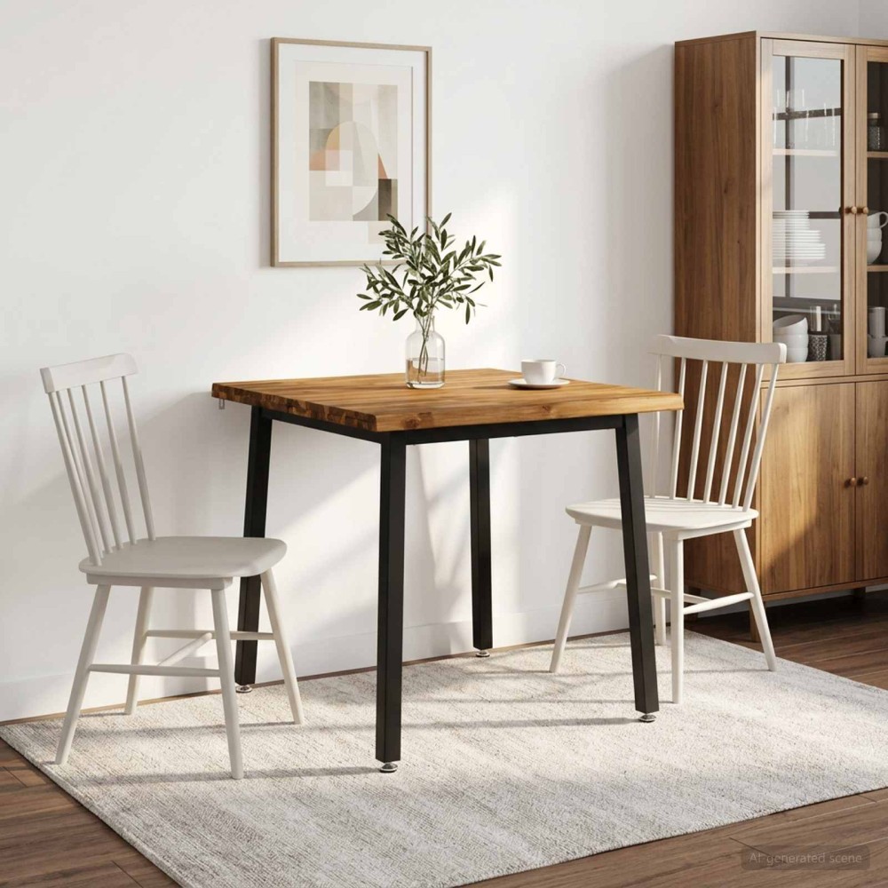 vidaXL 90x90x75cm Στερεό Ξύλο Ακακίας Φυσικό και Μαύρο τετράγωνο