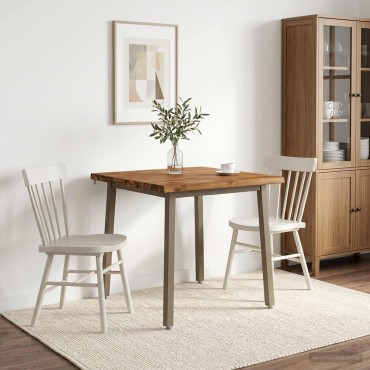 vidaXL 90x90x75cm Στερεό Ξύλο Ακακίας Φυσικό και Καφέ τετράγωνο
