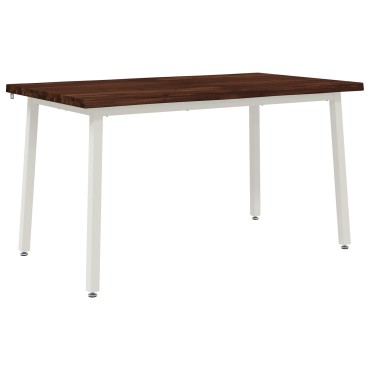 vidaXL 120x90x75cm Στερεό Ξύλο Ακακίας Σκούρο Καφέ και Λευκό