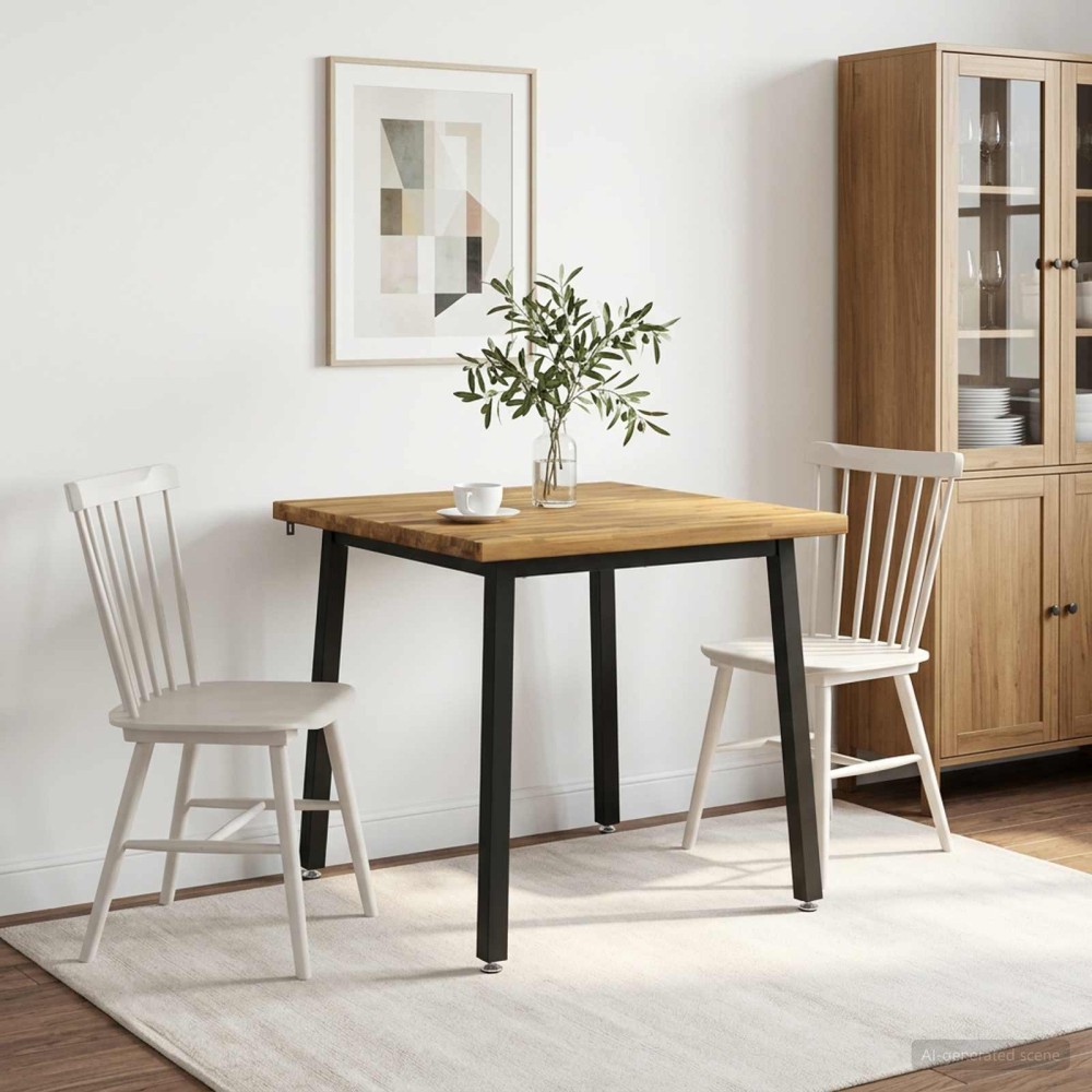vidaXL 60x55x75cm Στερεό Ξύλο Ακακίας Λευκό και Μαύρο Ορθογώνιος