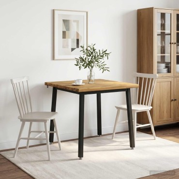 vidaXL 60x55x75cm Στερεό Ξύλο Ακακίας Λευκό και Μαύρο Ορθογώνιος