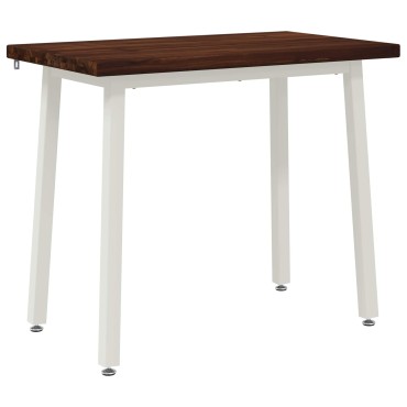 vidaXL 110x55x75cm Στερεό Ξύλο Ακακίας Σκούρο Καφέ και Λευκό