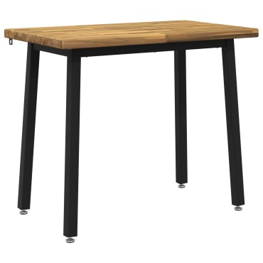 vidaXL 110x55x75cm Στερεό Ξύλο Ακακίας Λευκό και Μαύρο Ορθογώνιος