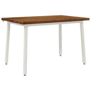 vidaXL 120x70x75cm Στερεό Ξύλο Ακακίας Φυσικό και Λευκό