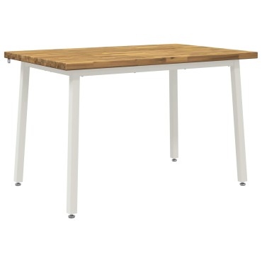 vidaXL 120x70x75cm Στερεό Ξύλο Ακακίας Λευκό Ορθογώνιος