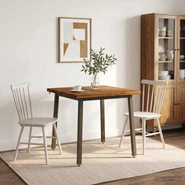 vidaXL 80x80x75cm Στερεό Ξύλο Ακακίας Φυσικό και Καφέ τετράγωνο