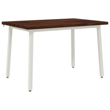 vidaXL 120x80x75cm Στερεό Ξύλο Ακακίας Σκούρο Καφέ και Λευκό
