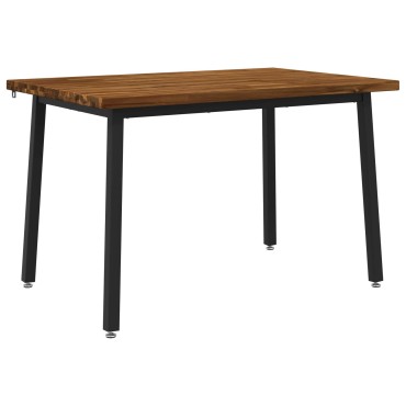 vidaXL 120x80x75cm Στερεό Ξύλο Ακακίας Φυσικό και Μαύρο