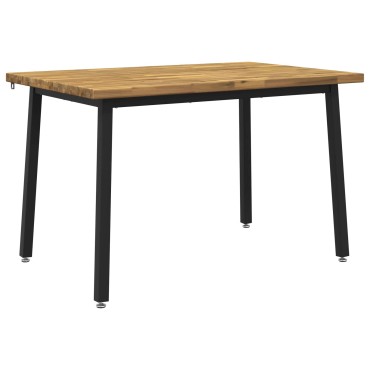vidaXL 120x80x75cm Στερεό Ξύλο Ακακίας Λευκό και Μαύρο