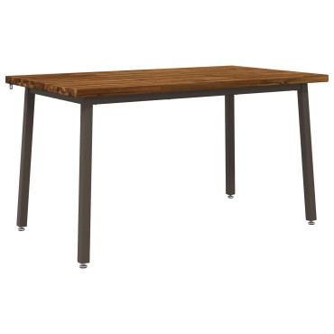 vidaXL 140x80x75cm Στερεό Ξύλο Ακακίας Φυσικό και Καφέ Ορθογώνιος
