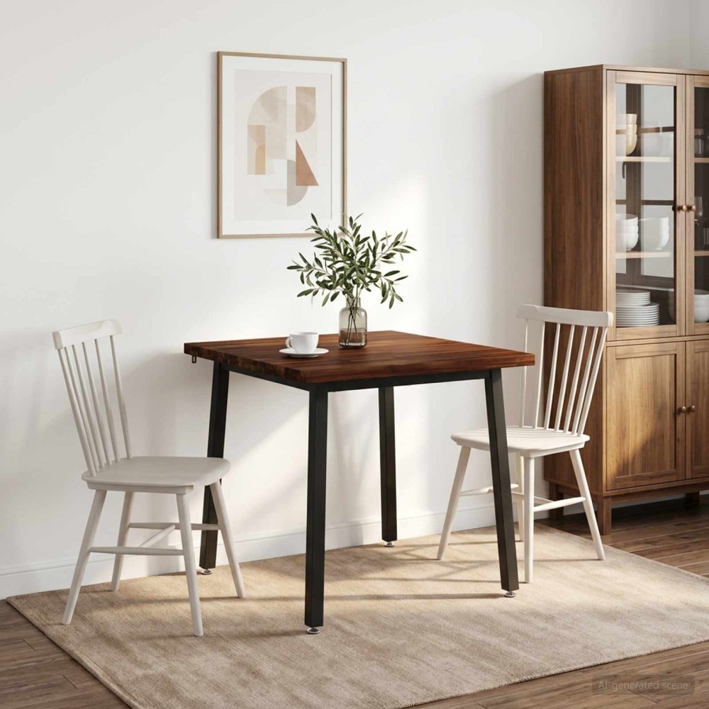 vidaXL 90x90x75cm Στερεό Ξύλο Ακακίας Σκούρο Καφέ και Μαύρο