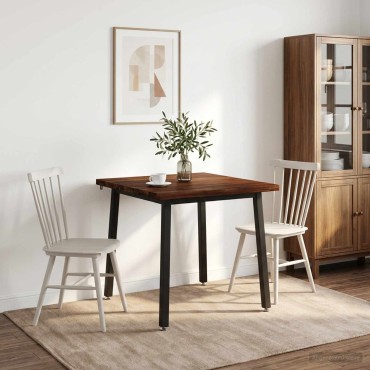 vidaXL 90x90x75cm Στερεό Ξύλο Ακακίας Σκούρο Καφέ και Μαύρο