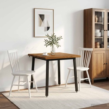 vidaXL 90x90x75cm Στερεό Ξύλο Ακακίας Φυσικό και Μαύρο τετράγωνο