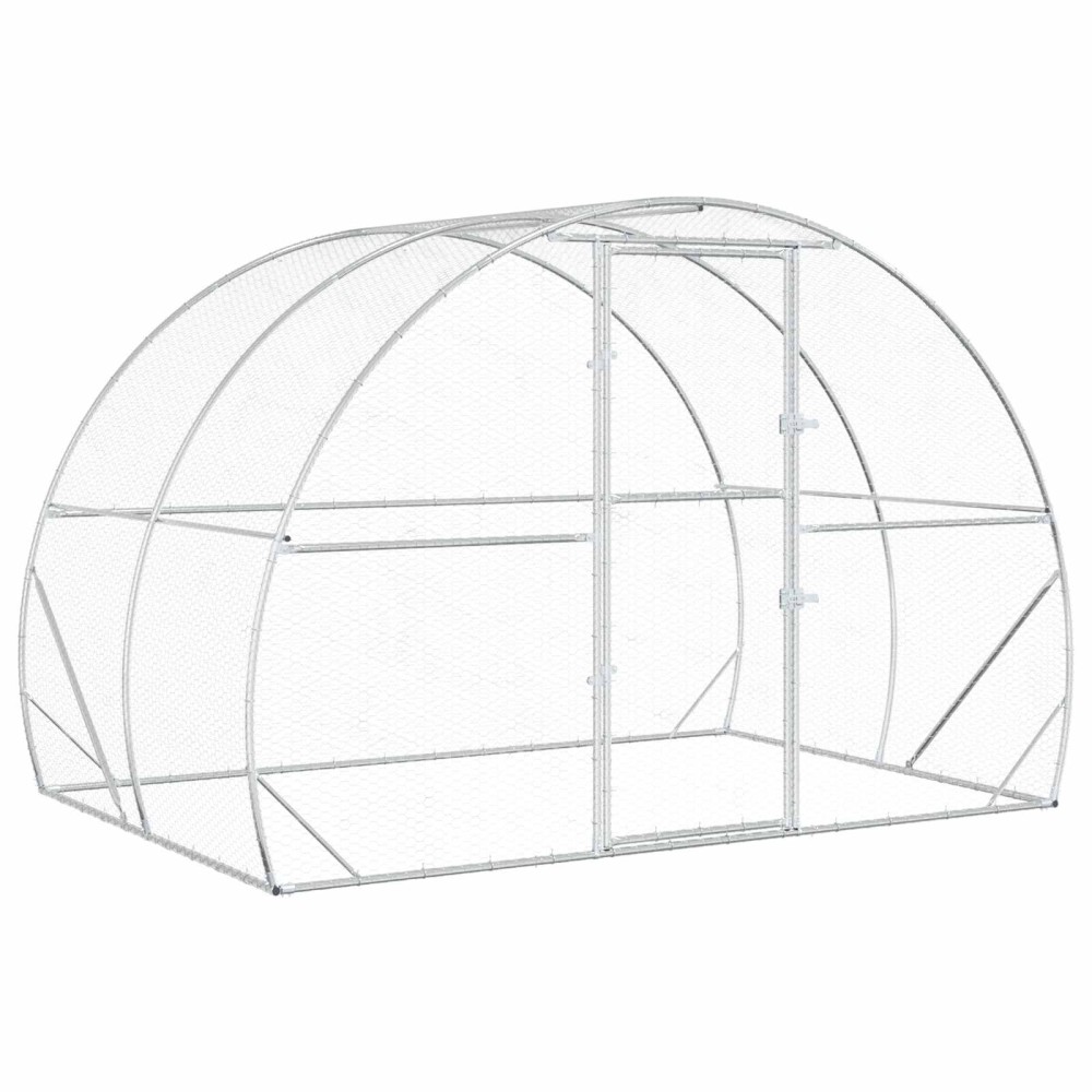 vidaXL Κοτέτσι Ασημί 200 x 300 x 200 cm Γαλβανισμένος Χάλυβας