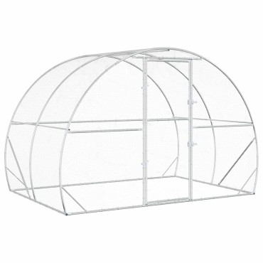 vidaXL Κοτέτσι Ασημί 200 x 300 x 200 cm Γαλβανισμένος Χάλυβας