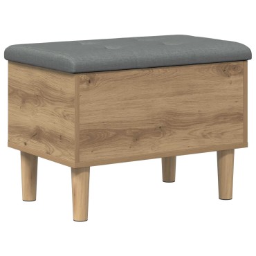 vidaXL Παγκάκι αποθήκευσης με μαξιλάρι Artisan Δρυς 62x42x46 εκ 1 τεμ.