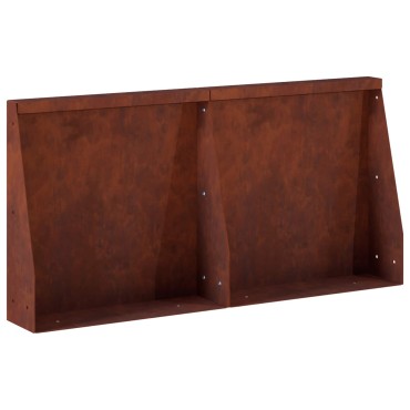 vidaXL Τοίχος Στήριξης 2 τμχ. 40 x 12 x 30 εκ. Σκ rusty