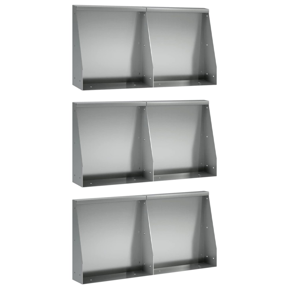 vidaXL Τοίχος Στήριξης 6 τμχ. 40 x 12 x 30 εκ. Γαλβανισμένος Χάλυβας