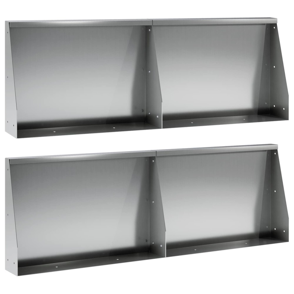 vidaXL Τοίχος Στήριξης 4 τμχ. 60 x 12 x 30 εκ Γαλβανισμένος Χάλυβας