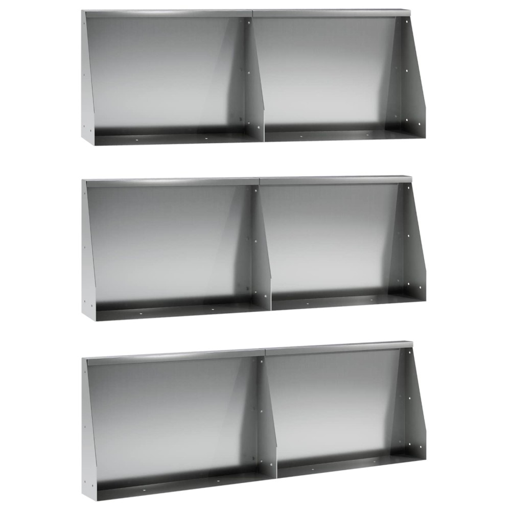 vidaXL Τοίχος Στήριξης 6 τμχ. 60 x 12 x 40 cm Γαλβανισμένος Χάλυβας