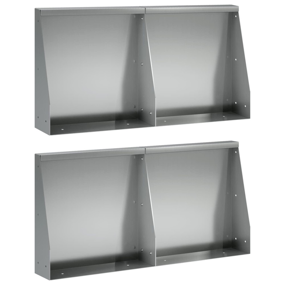vidaXL Τοίχος Στήριξης 4 τμχ. 40 x 12 x 30 εκ. Γαλβανισμένος Χάλυβας