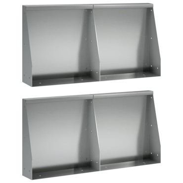 vidaXL Τοίχος Στήριξης 4 τμχ. 40 x 12 x 40 εκ. Γαλβανισμένος Χάλυβας