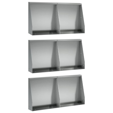 vidaXL Τοίχος Στήριξης 6 τμχ. 40 x 12 x 40 εκ. Γαλβανισμένος Χάλυβας