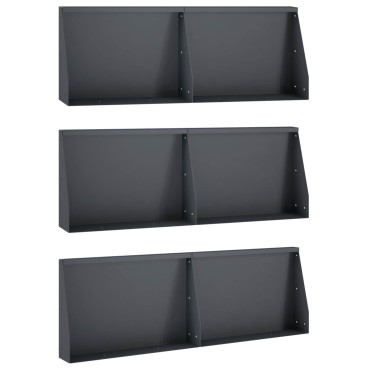 vidaXL Τοίχος Στήριξης 6 τμχ. 60 x 12 x 30 εκ Ατσάλι Ανθρακί