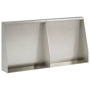 vidaXL Τοίχος Στήριξης 2 τμχ. 40 x 12 x 40 εκ. Ανοξείδωτο Ατσάλι Ασημί