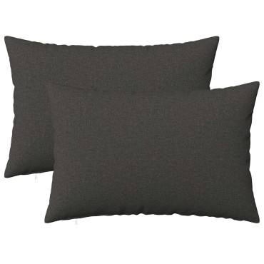 vidaXL Κάλυμμα Μαξιλαριού 2 τμχ. HEERLEN Σκούρο Γκρι 30 x 50 cm Ύφασμα