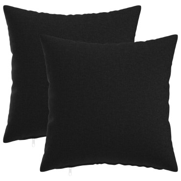 vidaXL Κάλυμμα Μαξιλαριού 2 τμχ. HEERLEN Μαύρο 40 x 40 cm Ύφασμα