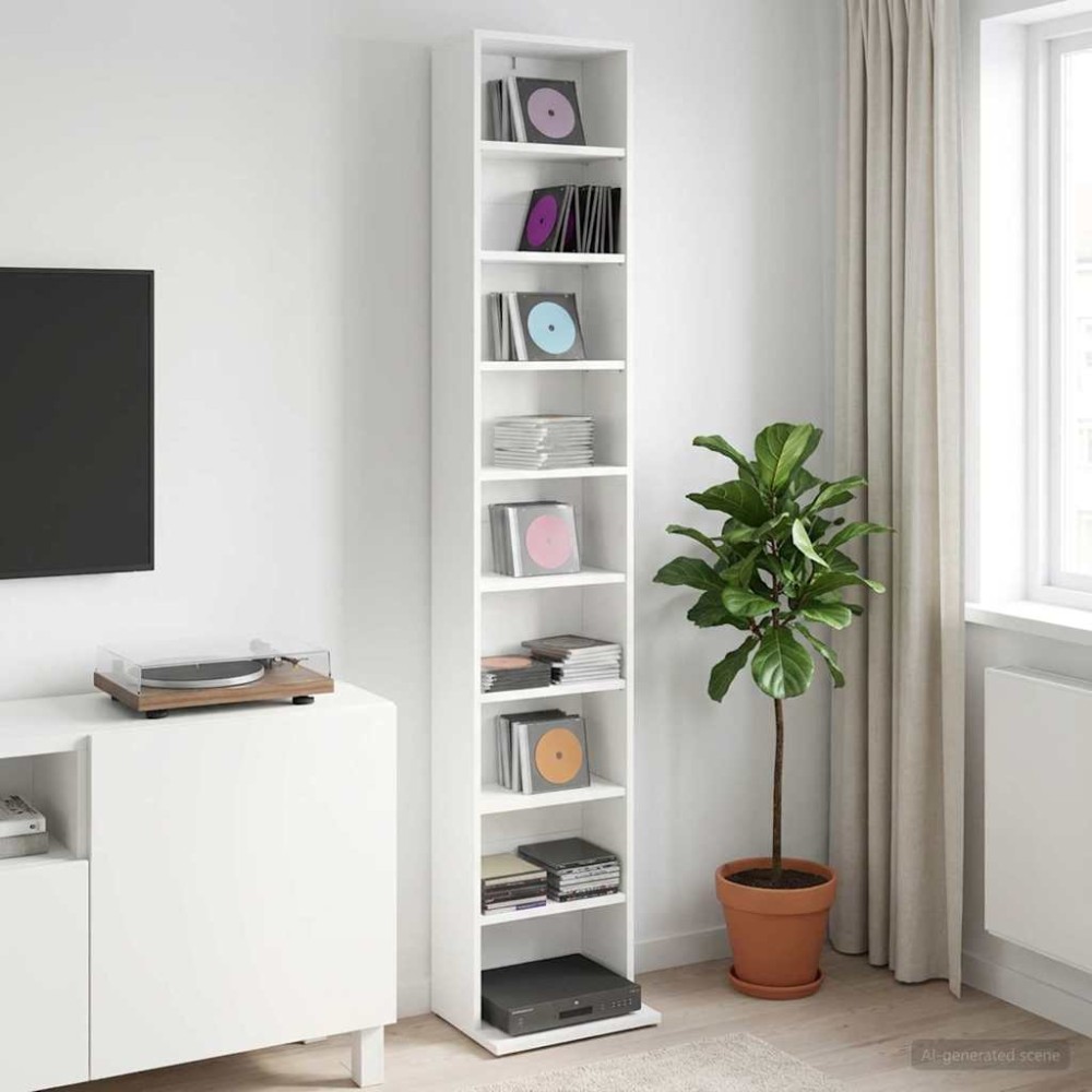 vidaXL Ντουλάπα CD Λευκό 33x23,5x175cm Επεξεργασμένο Ξύλο