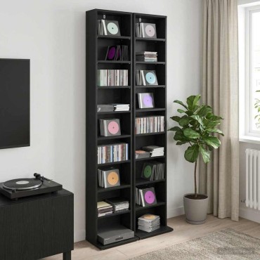 vidaXL Ντουλάπα CD 2 τεμ. Μαύρη Δρυς 33x23,5x175cm