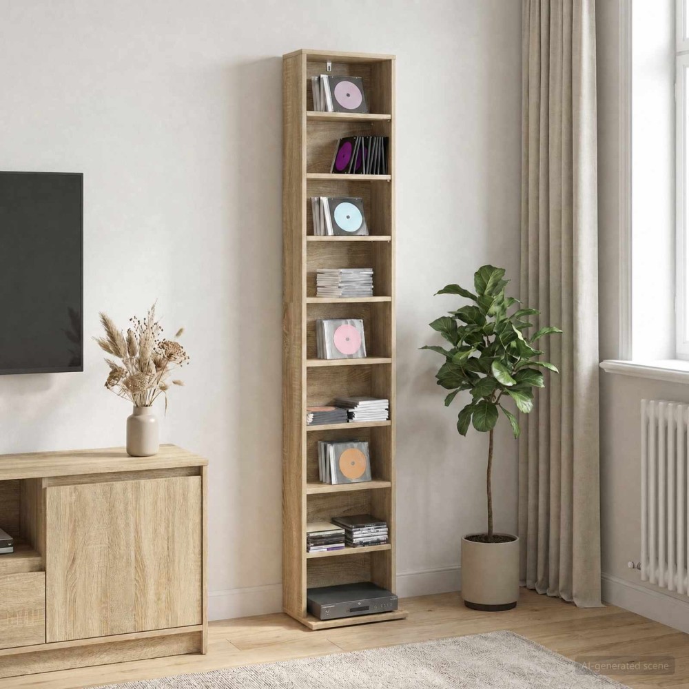 vidaXL Ντουλάπα CD Sonoma Δρυς 33x23,5x175cm Επεξεργασμένο Ξύλο