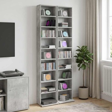 vidaXL Ντουλάπα CD 2 τεμ. Γκρι Σκυροδέματος 33x23,5x175cm