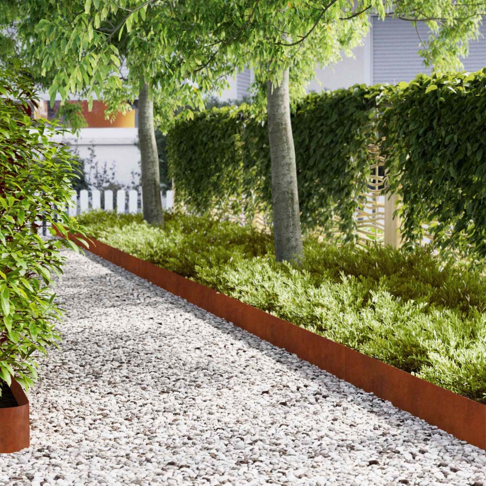 vidaXL Περίγραμμα γκαζόν 30 τμχ. 20 x 103 cm Σκ rusty