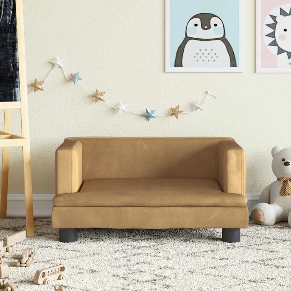 vidaXL Καναπές Παιδικός Καφέ 60x40x30cm από Βελούδο 1 τεμ.