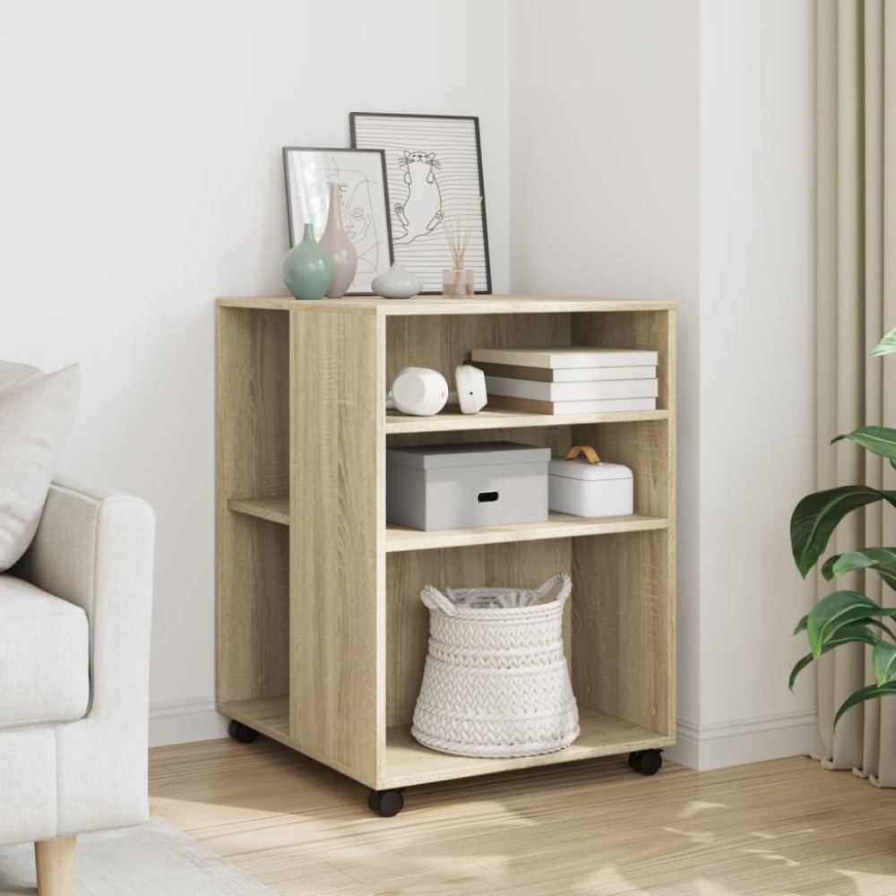 vidaXL Βοηθητικό Τραπέζι με Ρόδες Sonoma Δρυς 55x60x78cm Επεξ. Ξύλο